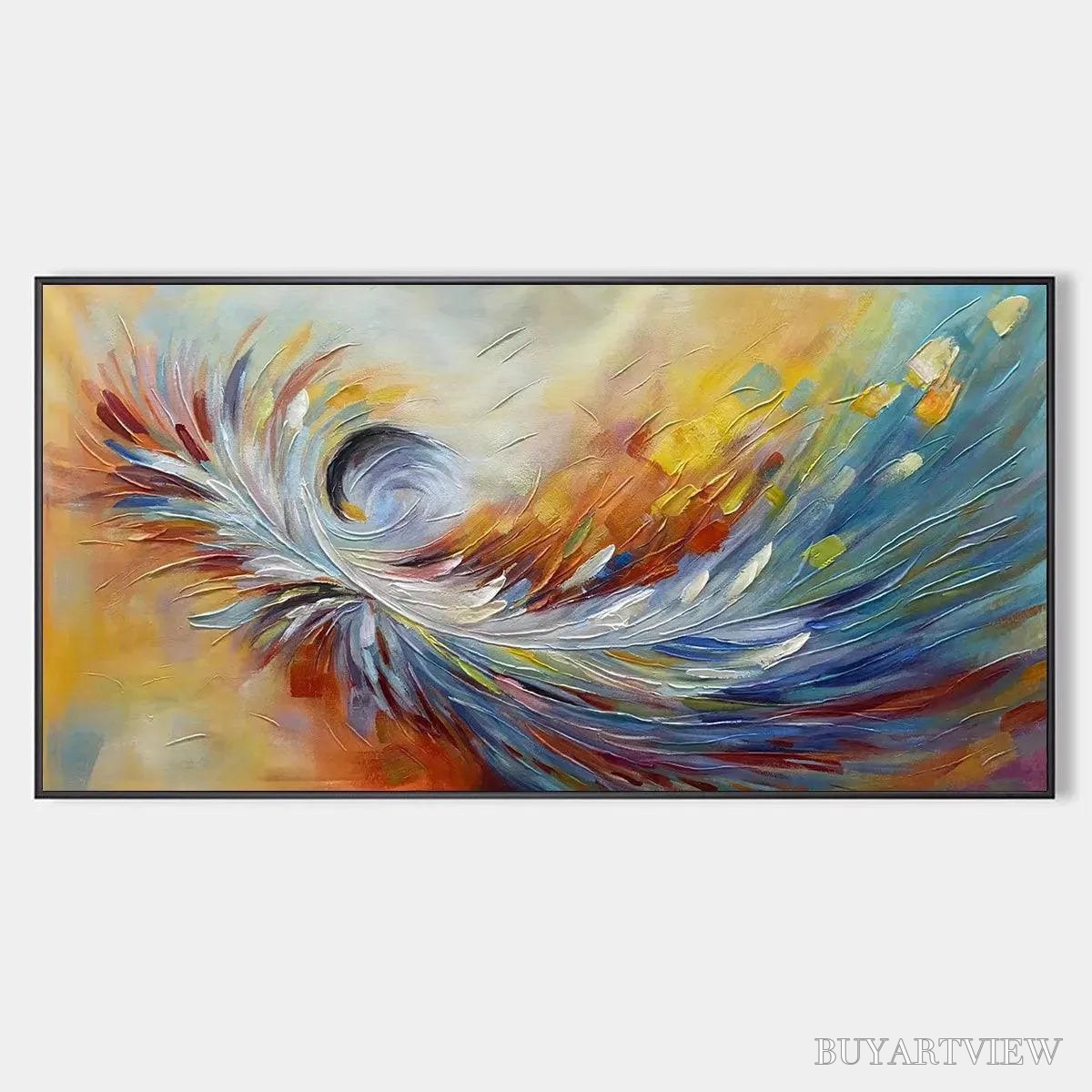 ARTOVITAS Abstract Swirl Oil Painting - Colorful Decor - image 1