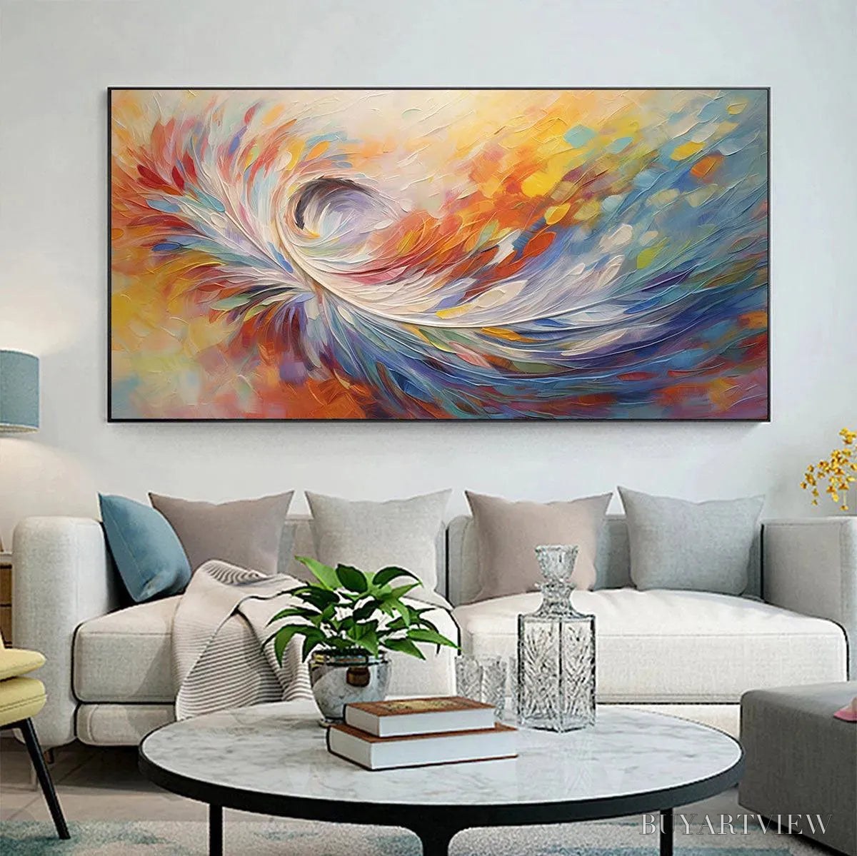 ARTOVITAS Abstract Swirl Oil Painting - Colorful Decor - image 2