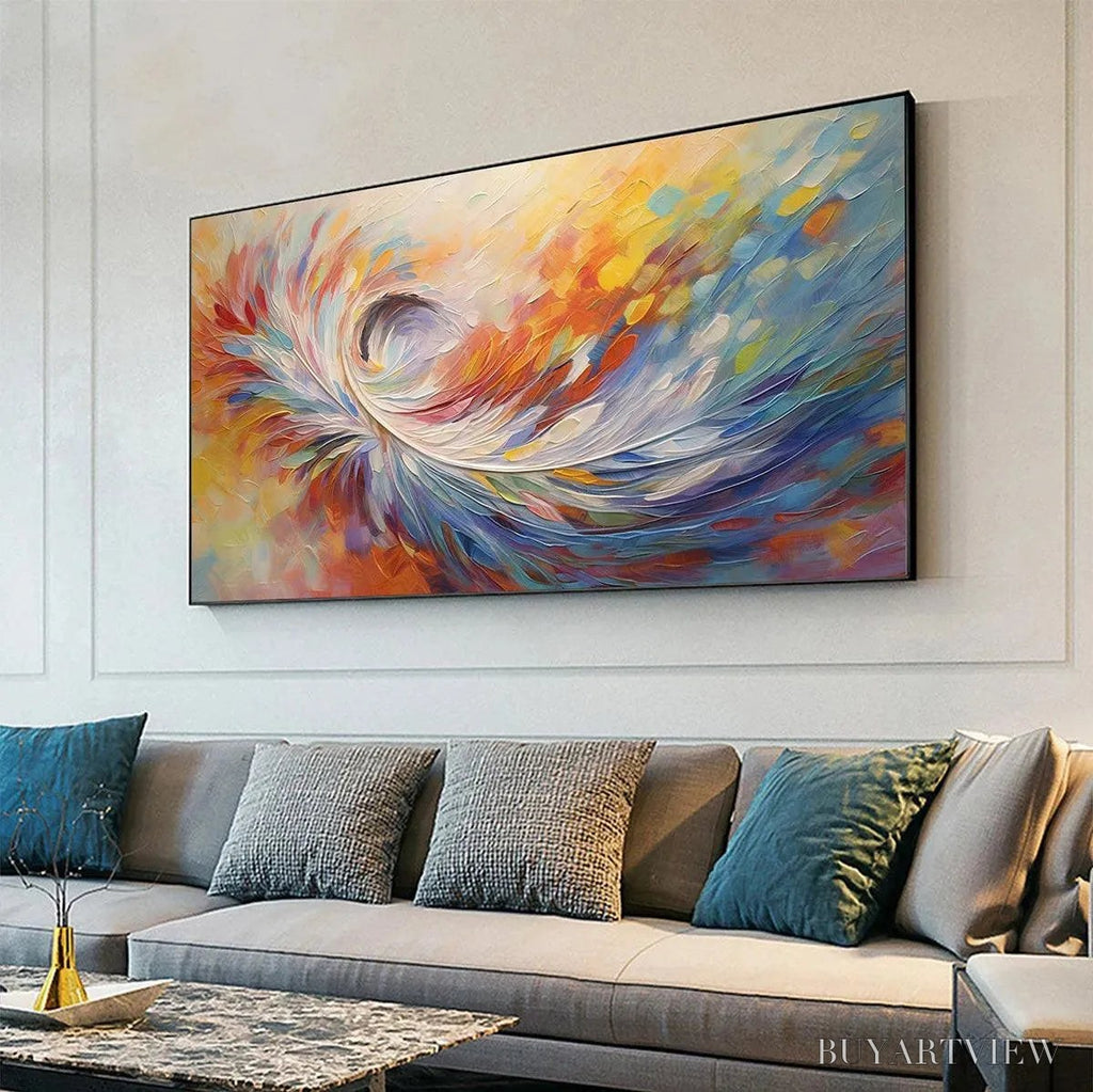 ARTOVITAS Abstract Swirl Oil Painting - Colorful Decor - image 4