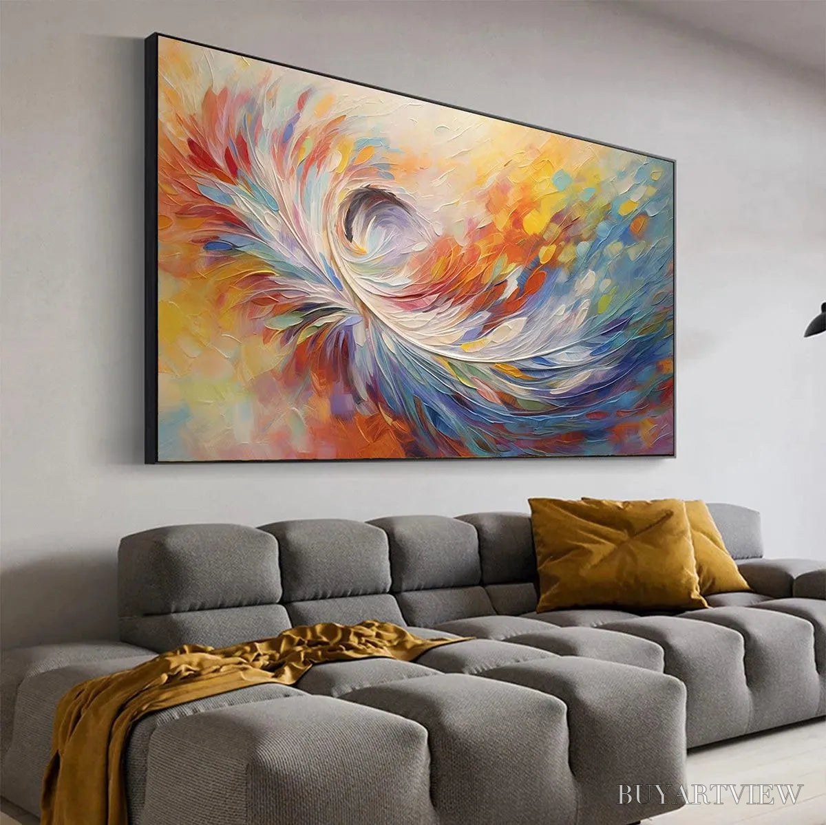 ARTOVITAS Abstract Swirl Oil Painting - Colorful Decor - image 6