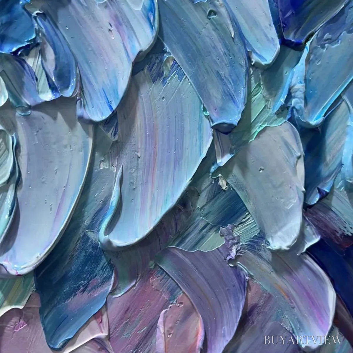 ARTOVITAS Chromatic Flow – Colorful Abstract Painting, Textured Impasto, Panoramic Canvas, Modern - image 3