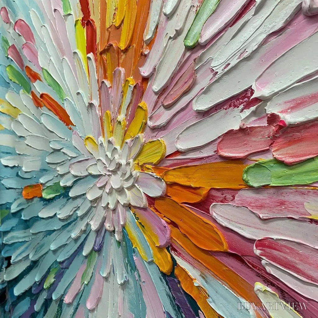 ARTOVITAS Colorful Abstract Burst Oil Painting - Modern Art - image 3