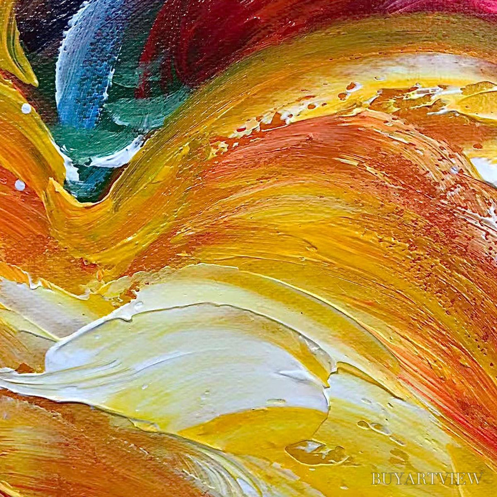 ARTOVITAS Chroma Nova – Panoramic Abstract Rainbow Oil Painting - image 3