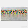 ARTOVITAS Colorfall – Vibrant Abstract Oil Painting on Silver Leaf - image 1