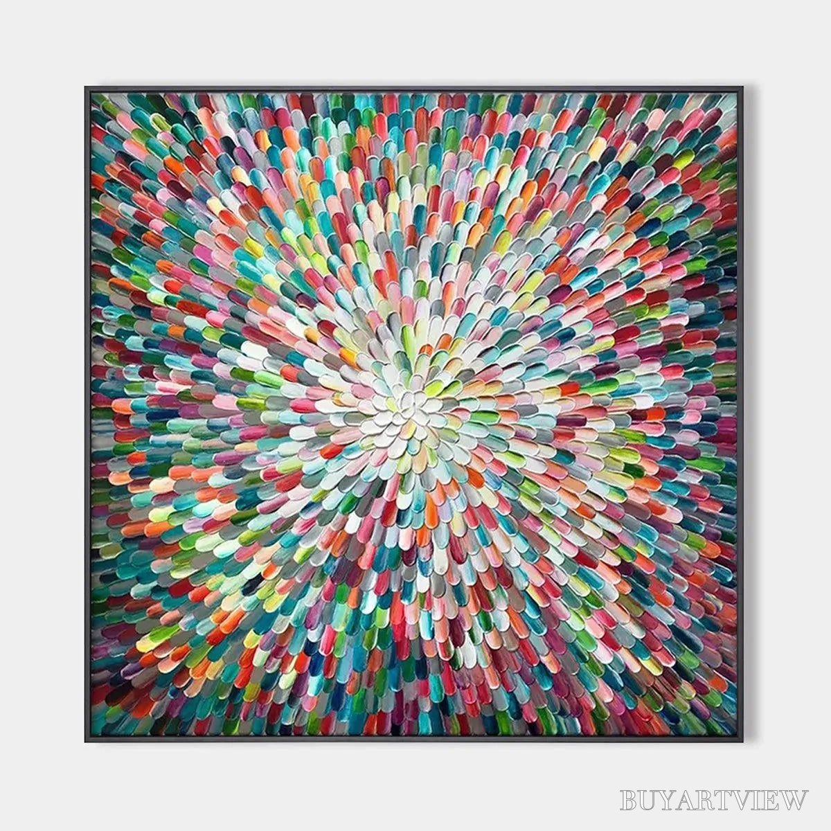ARTOVITAS Radiant Bloom – Colorful Abstract Impasto Oil Painting - image 1
