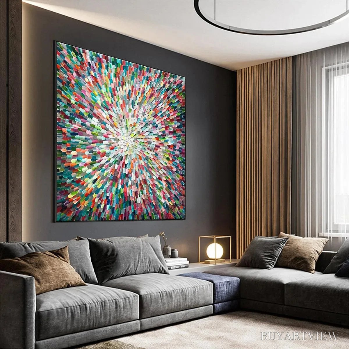 ARTOVITAS Radiant Bloom – Colorful Abstract Impasto Oil Painting - image 4