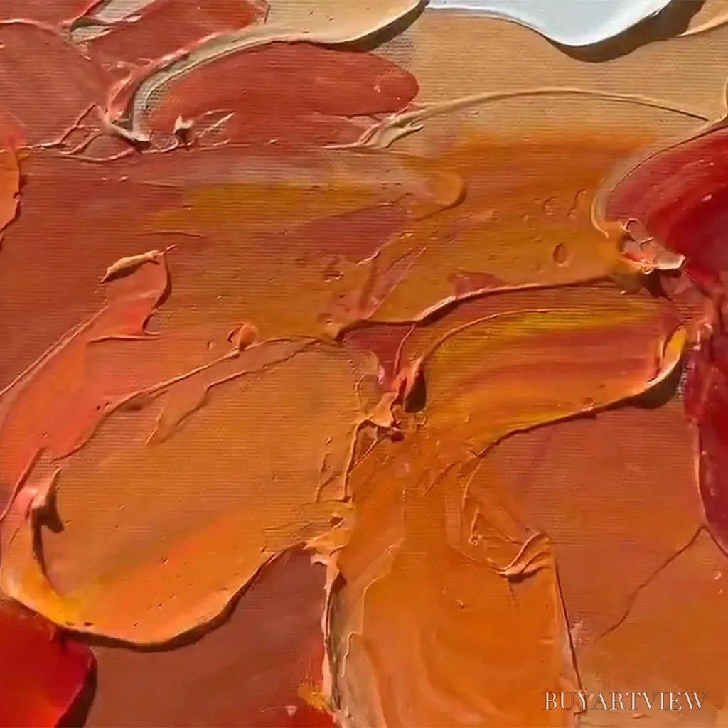 ARTOVITAS Colorful Whirl – Textured Abstract Painting, Impasto , Square Canvas, Modern Decor - image 6