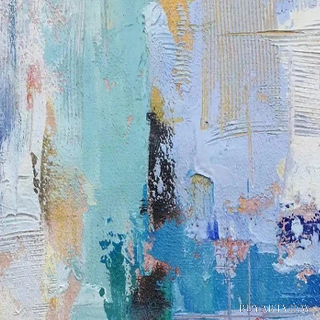 ARTOVITAS Abstract Symphony – Textured Painting, Colorful , Modern Abstract, Vertical Canvas - image 3
