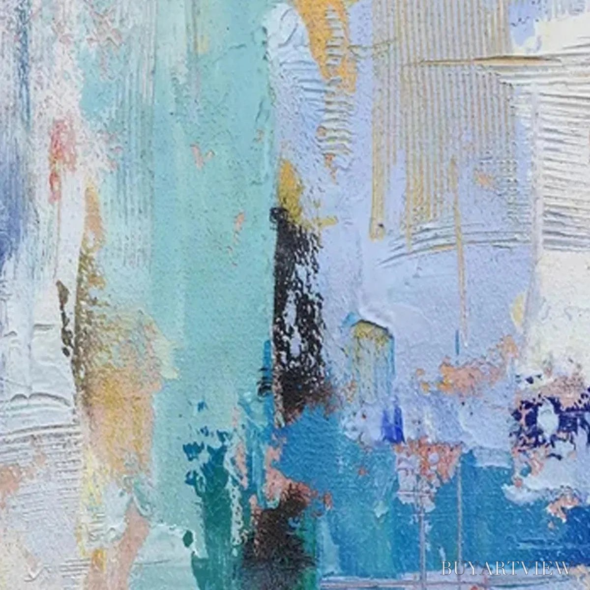 ARTOVITAS Abstract Symphony – Textured Painting, Colorful , Modern Abstract, Vertical Canvas - image 3