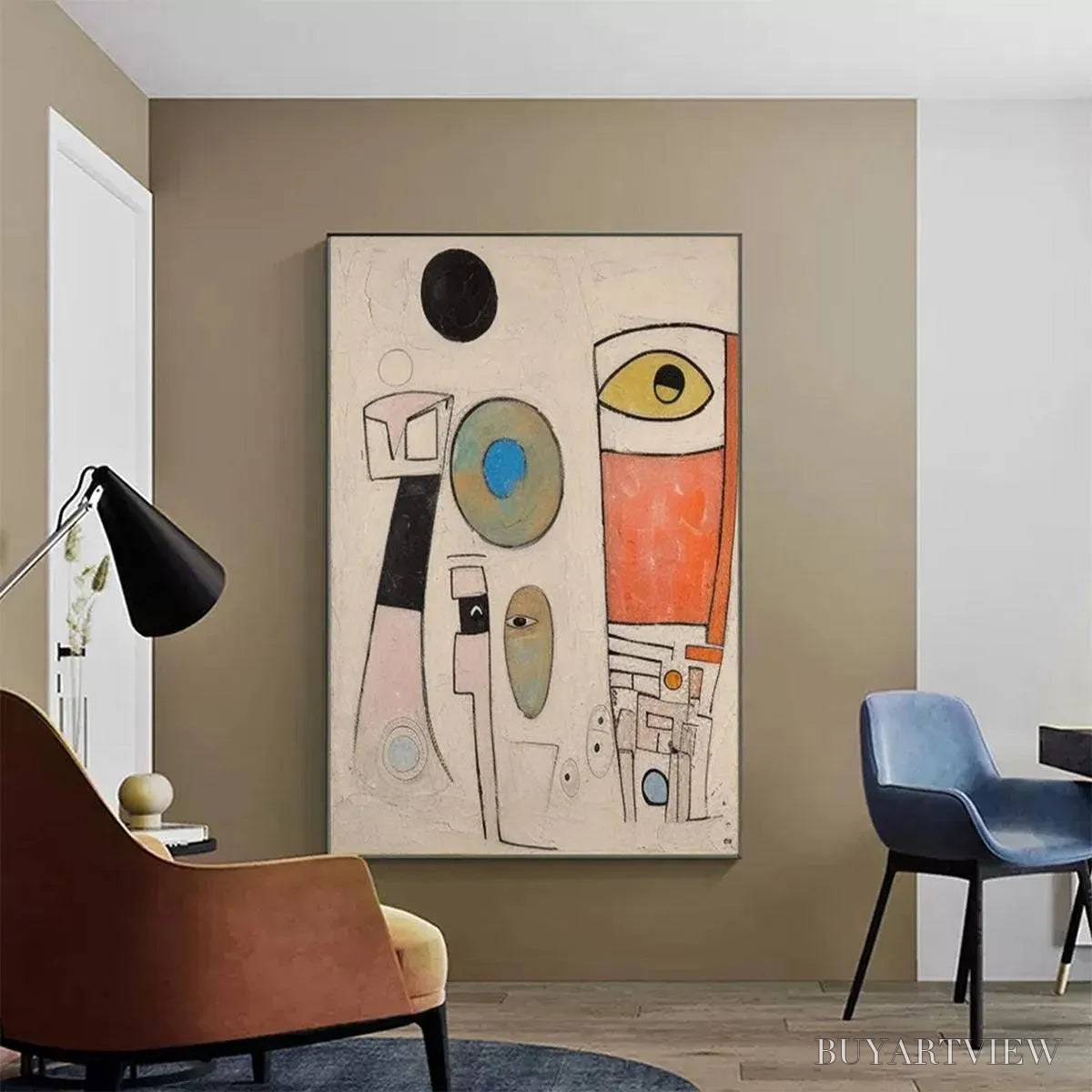 ARTOVITAS Whimsical Forms – Colorful Abstract Painting, Vertical - image 2