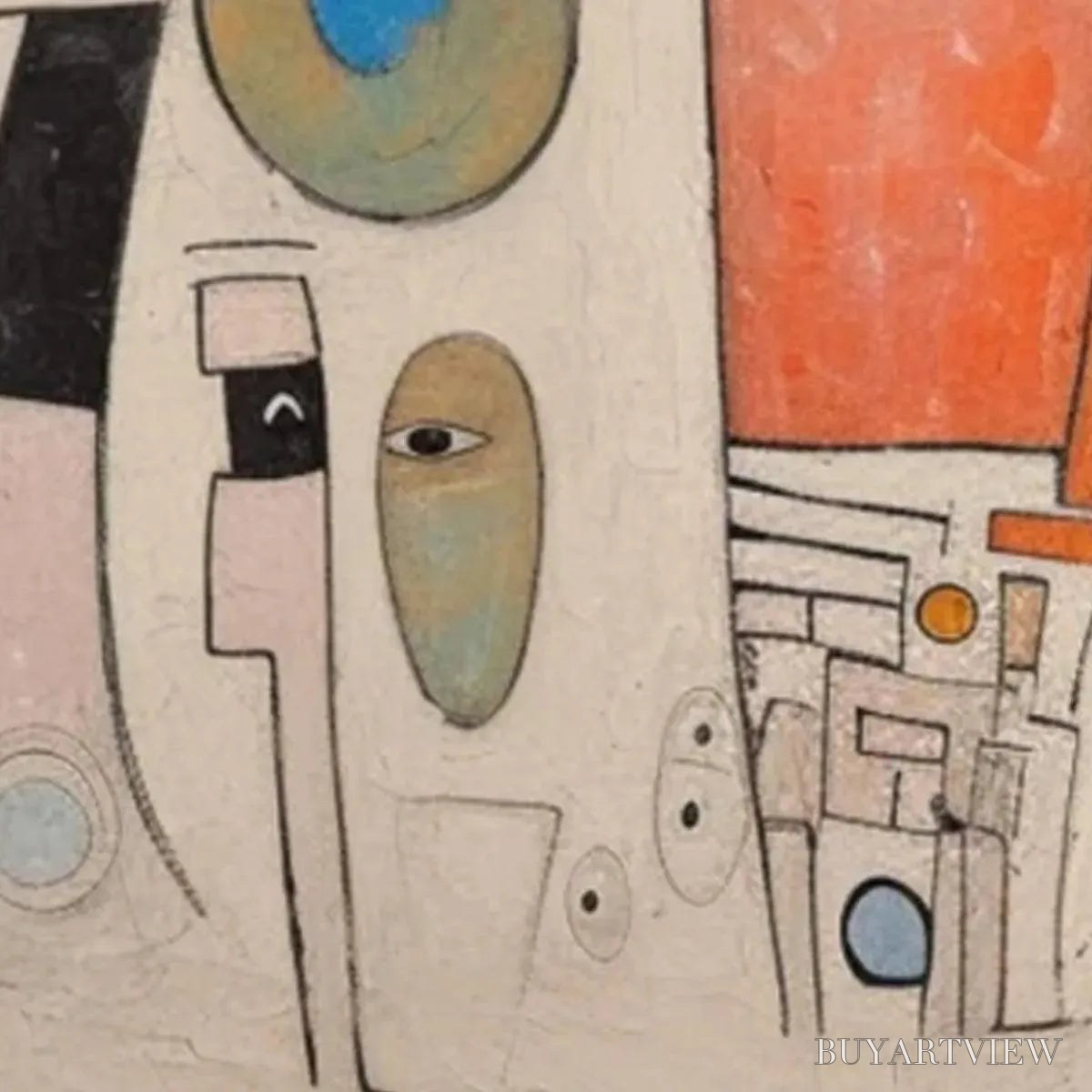 ARTOVITAS Whimsical Forms – Colorful Abstract Painting, Vertical - image 4