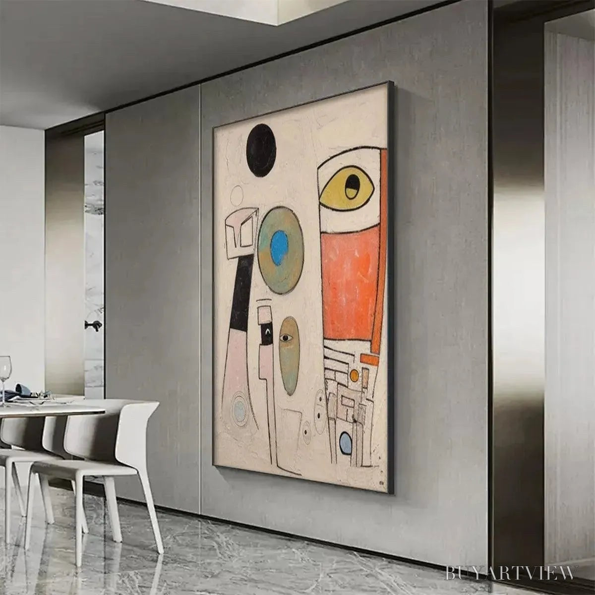 ARTOVITAS Whimsical Forms – Colorful Abstract Painting, Vertical - image 5