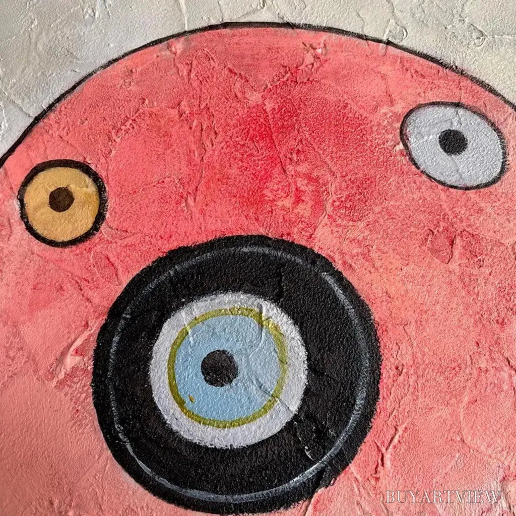 ARTOVITAS Playful Truck – Whimsical Abstract Painting, Square - image 3