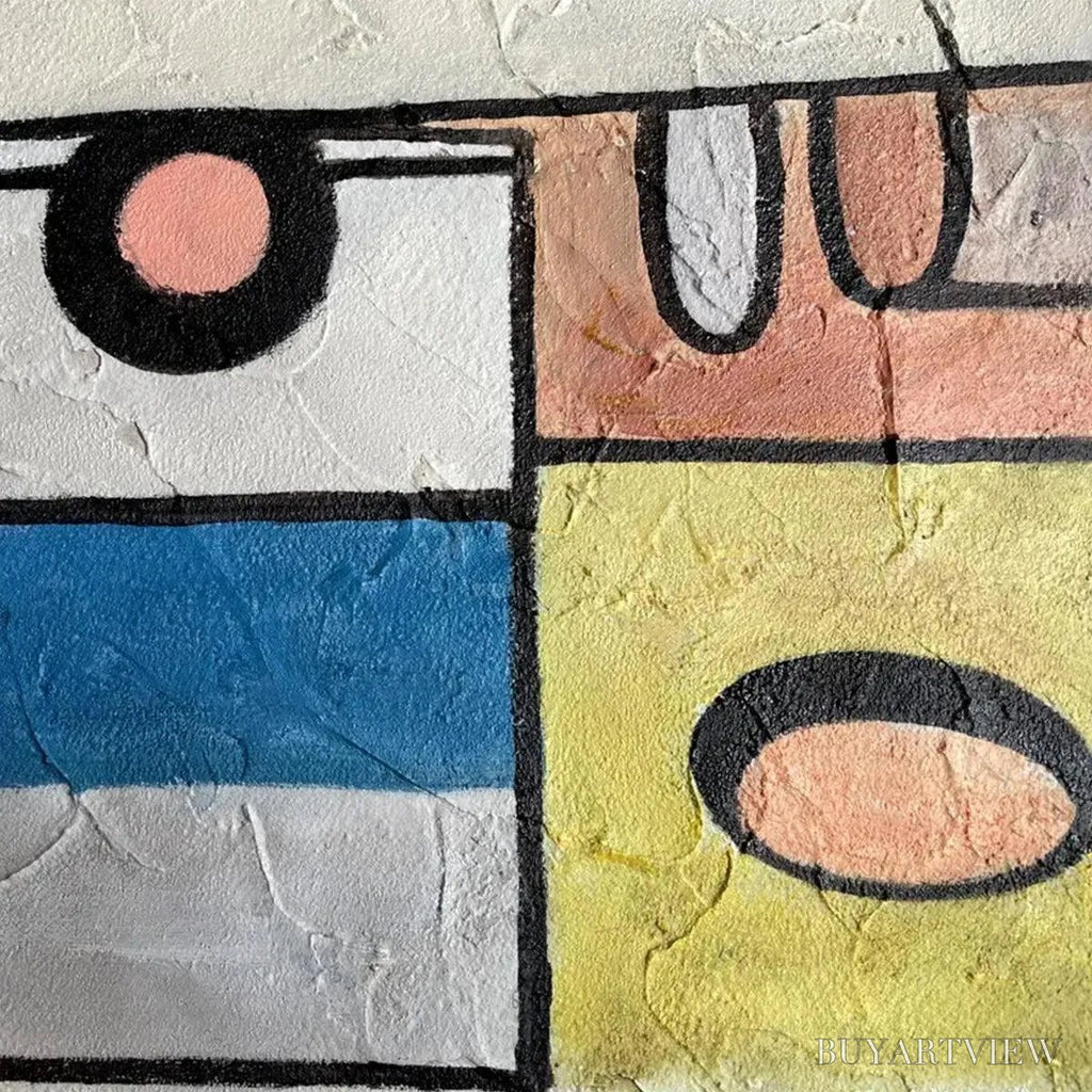 ARTOVITAS Playful Truck – Whimsical Abstract Painting, Square - image 6