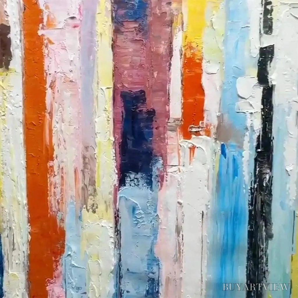 ARTOVITAS Color Harmony – Abstract Painting with Colorful Vertical Stripes - image 3