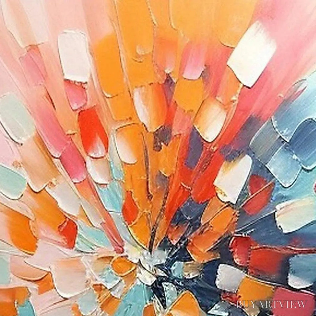 ARTOVITAS Radiant Burst – Textured Abstract Impasto Painting, Vertical - image 5