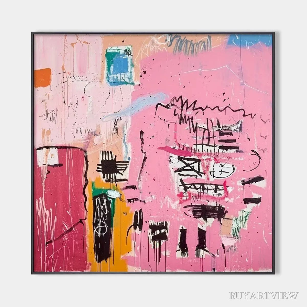 ARTOVITAS Pink Expression – Abstract Expressionist Painting, Pink - image 1