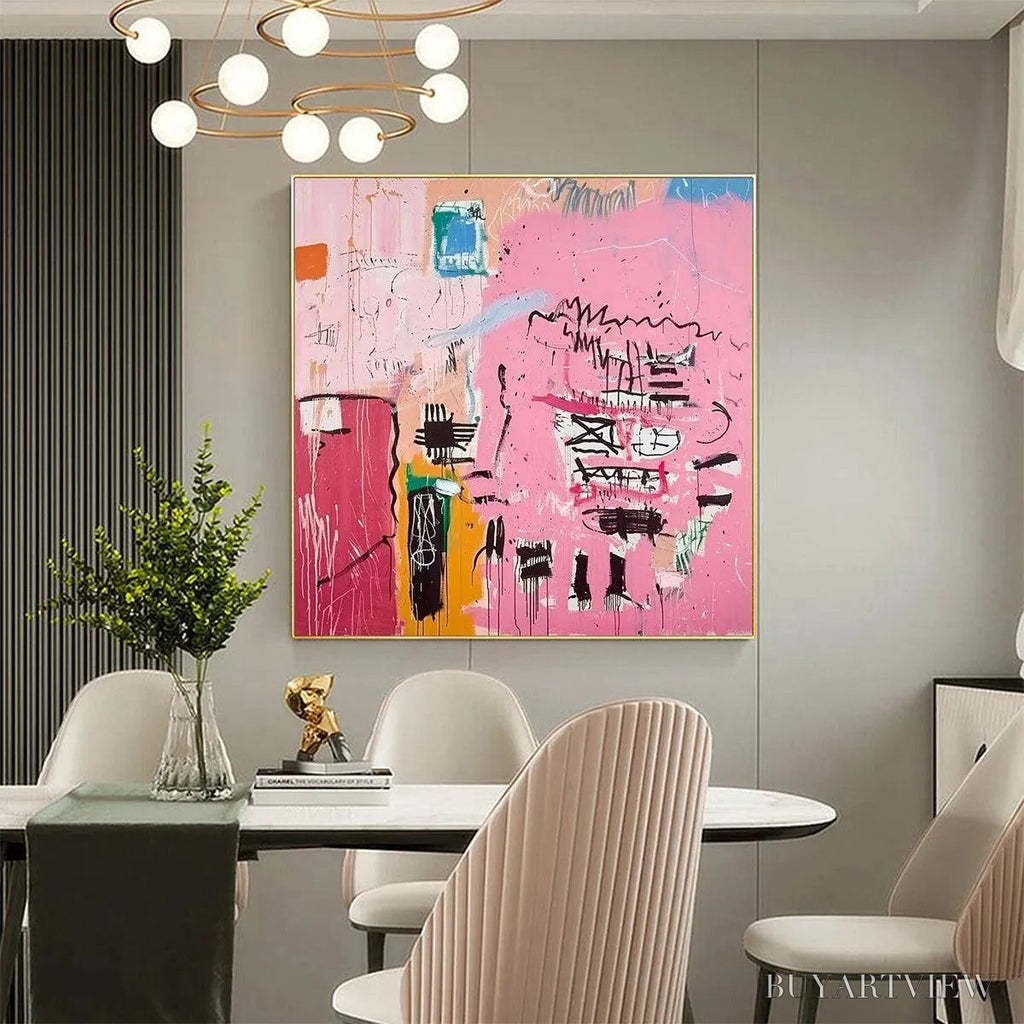 ARTOVITAS Pink Expression – Abstract Expressionist Painting, Pink - image 4