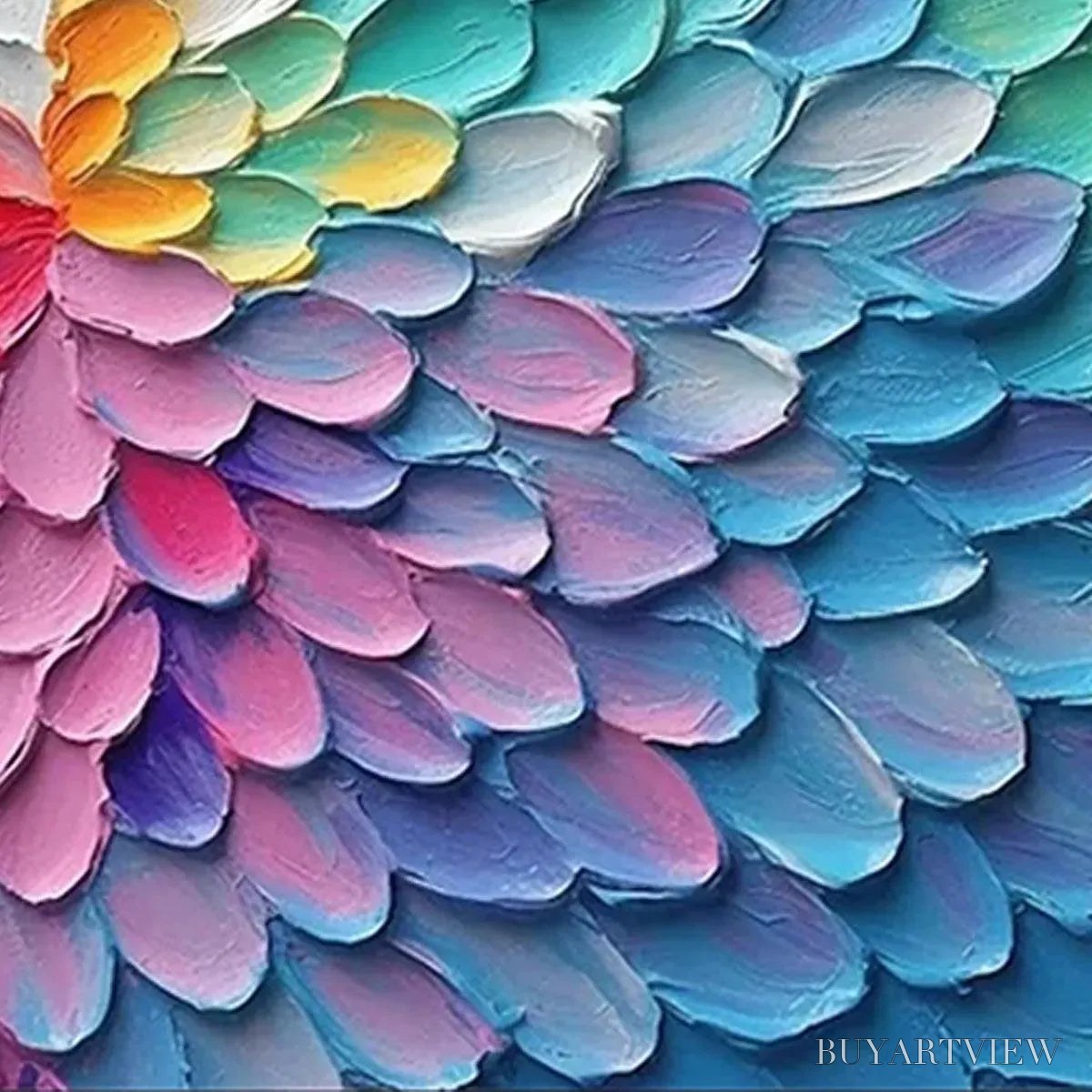 ARTOVITAS Rainbow Burst – Textured Abstract Painting in Rainbow Colors - image 3