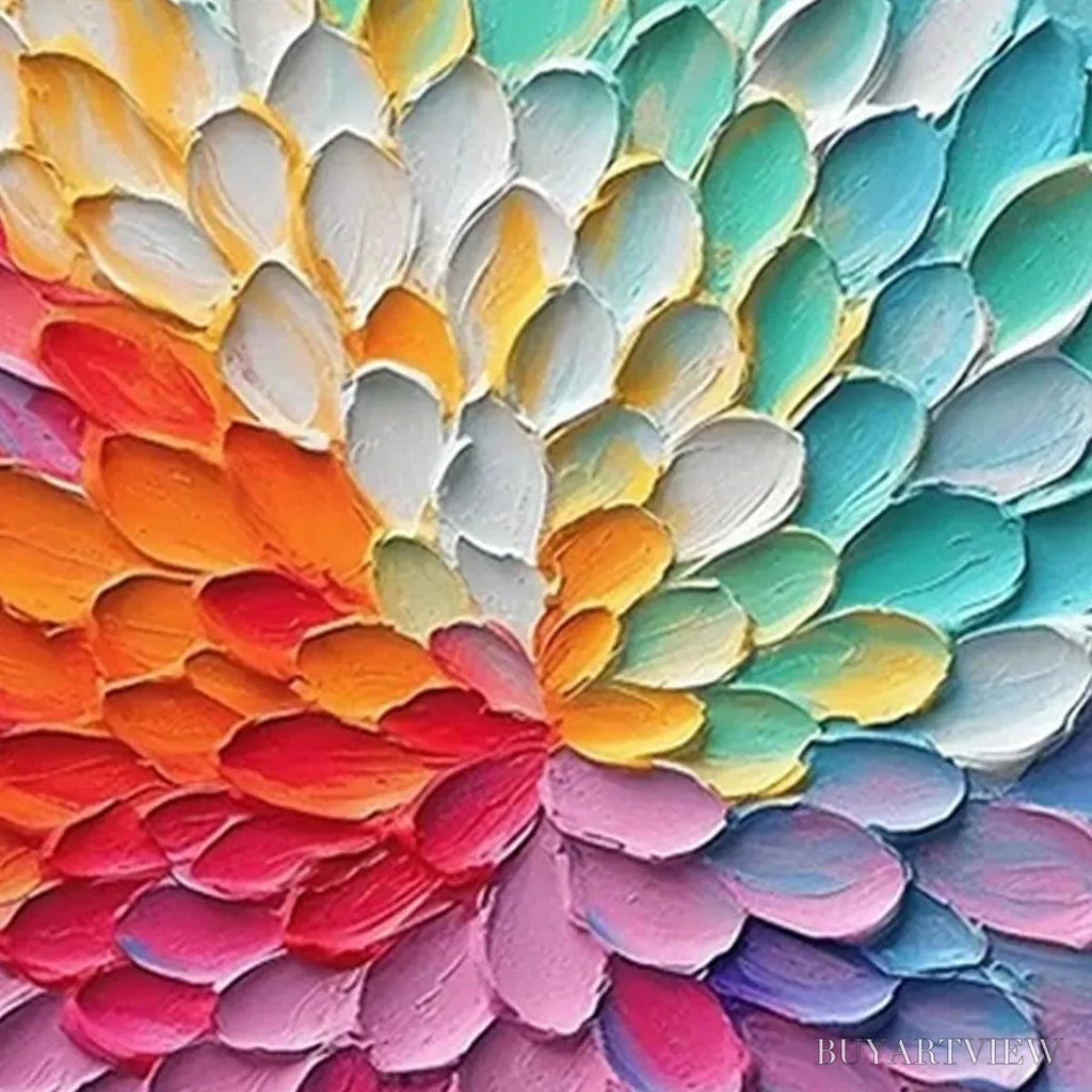 ARTOVITAS Rainbow Burst – Textured Abstract Painting in Rainbow Colors - image 5
