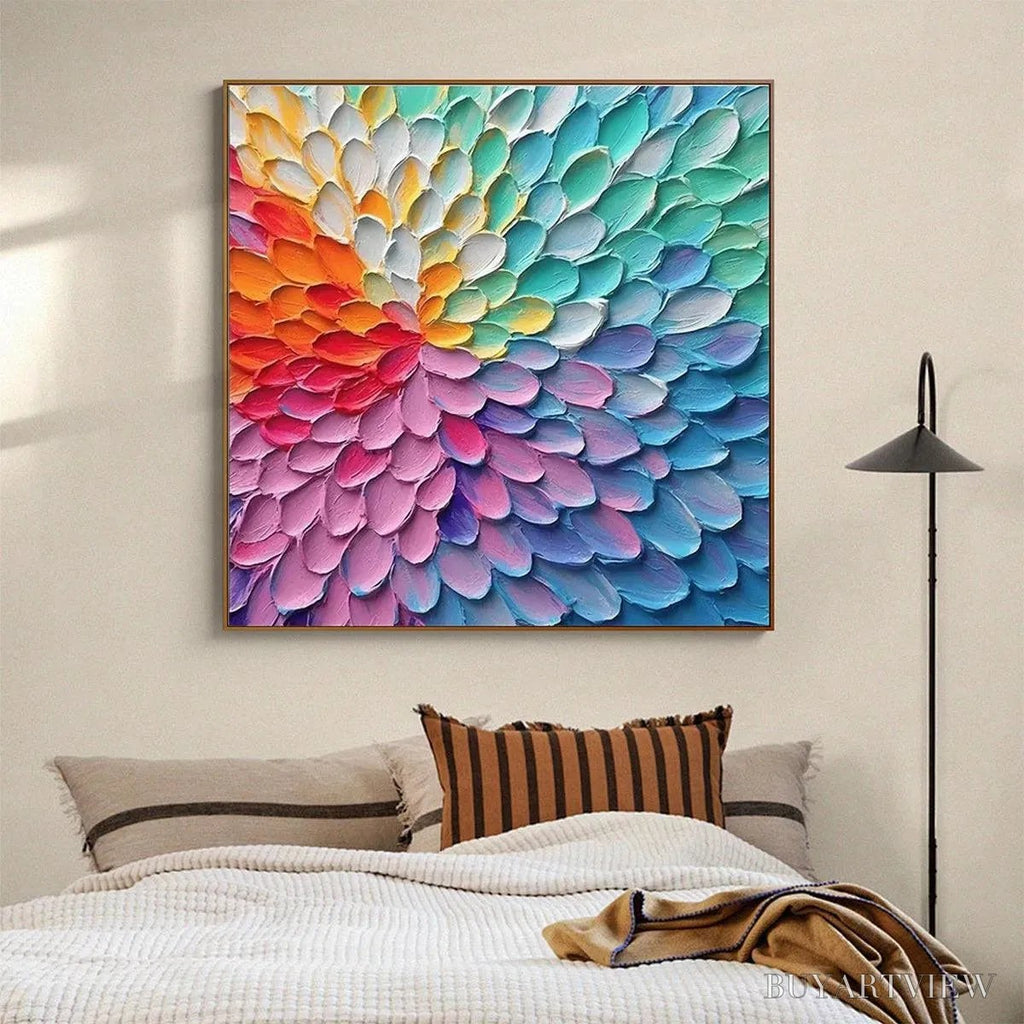 ARTOVITAS Rainbow Burst – Textured Abstract Painting in Rainbow Colors - image 6
