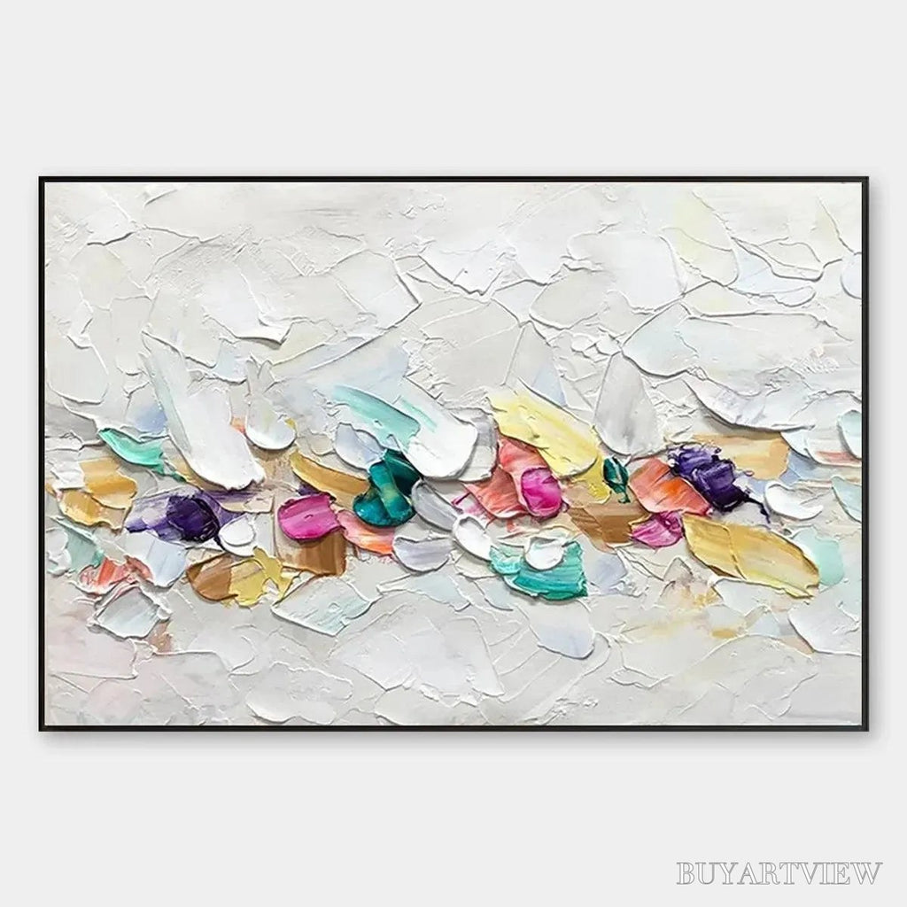 ARTOVITAS Confetti Dream – Textured Abstract Painting in Pastel Rainbow - image 1