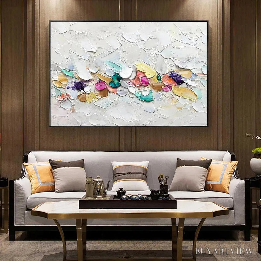 ARTOVITAS Confetti Dream – Textured Abstract Painting in Pastel Rainbow - image 2