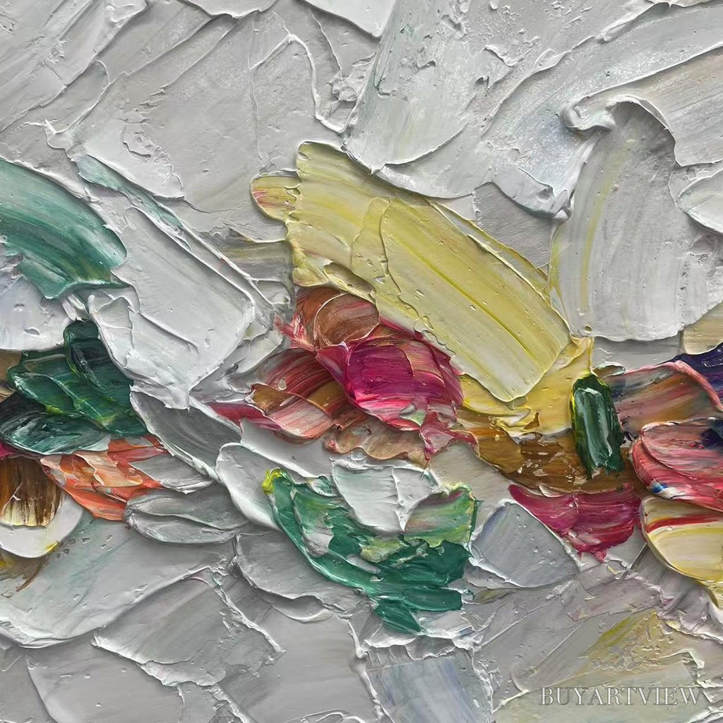ARTOVITAS Confetti Dream – Textured Abstract Painting in Pastel Rainbow - image 3