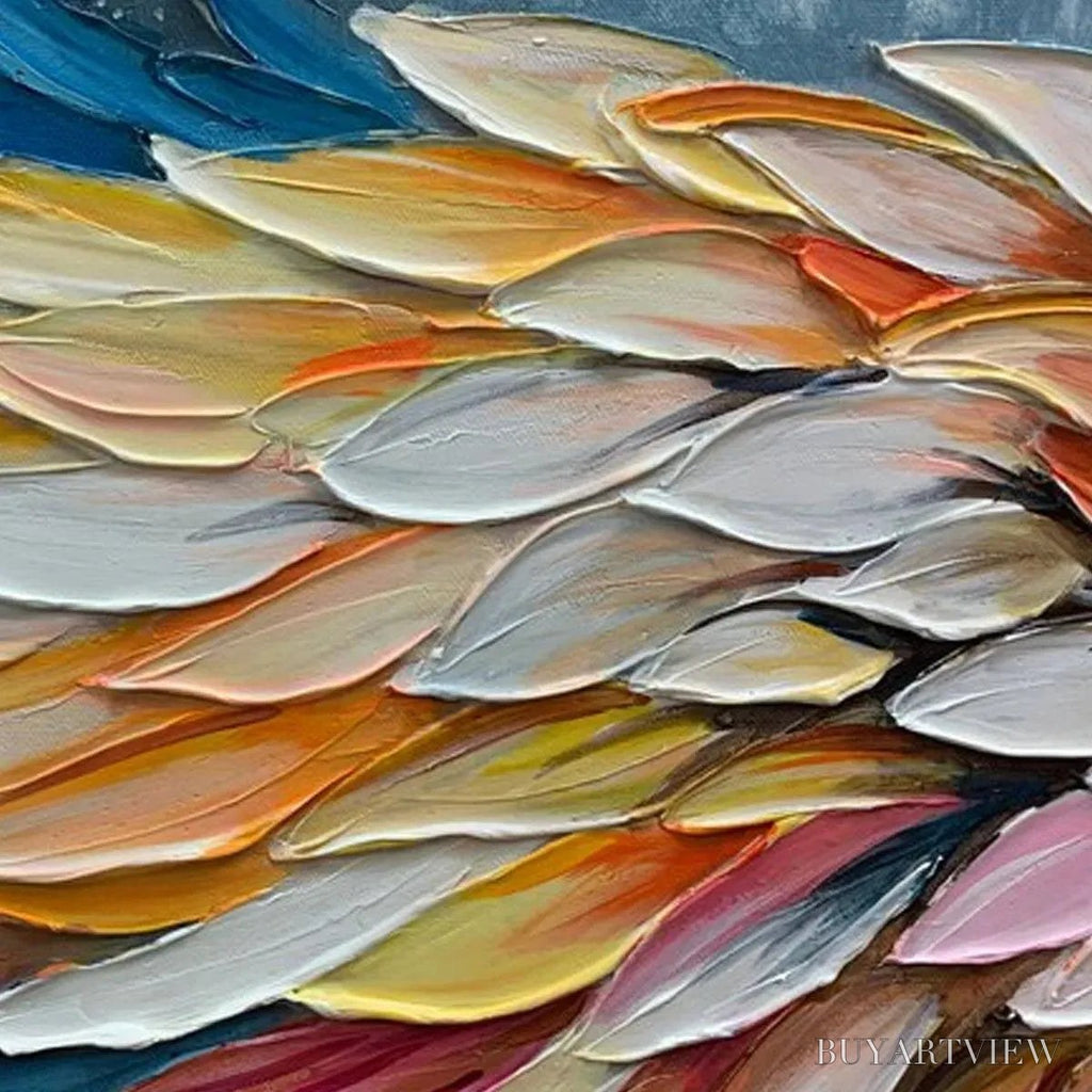 ARTOVITAS Angel Wings – Textured Impasto Angel Wings Painting in Colorful Hues - image 3