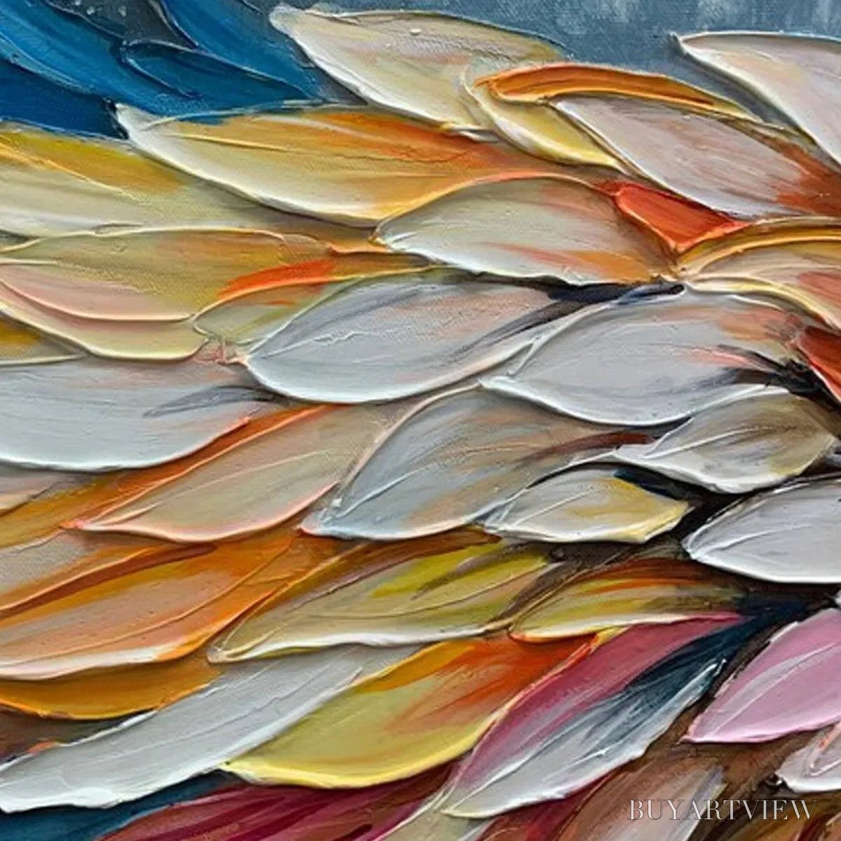 ARTOVITAS Angel Wings – Textured Impasto Angel Wings Painting in Colorful Hues - image 3