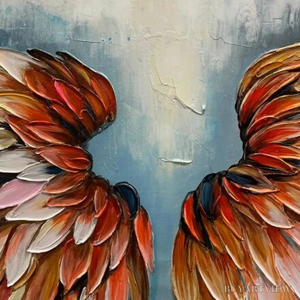 ARTOVITAS Angel Wings – Textured Impasto Angel Wings Painting in Colorful Hues - image 6