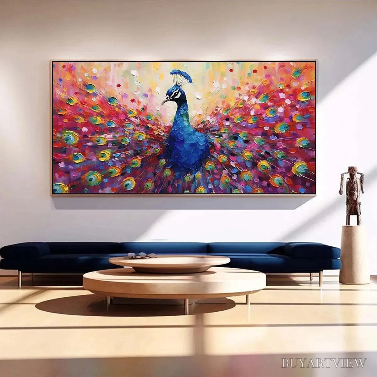 ARTOVITAS Majestic Peacock – Vibrant Peacock Painting on Canvas - image 2
