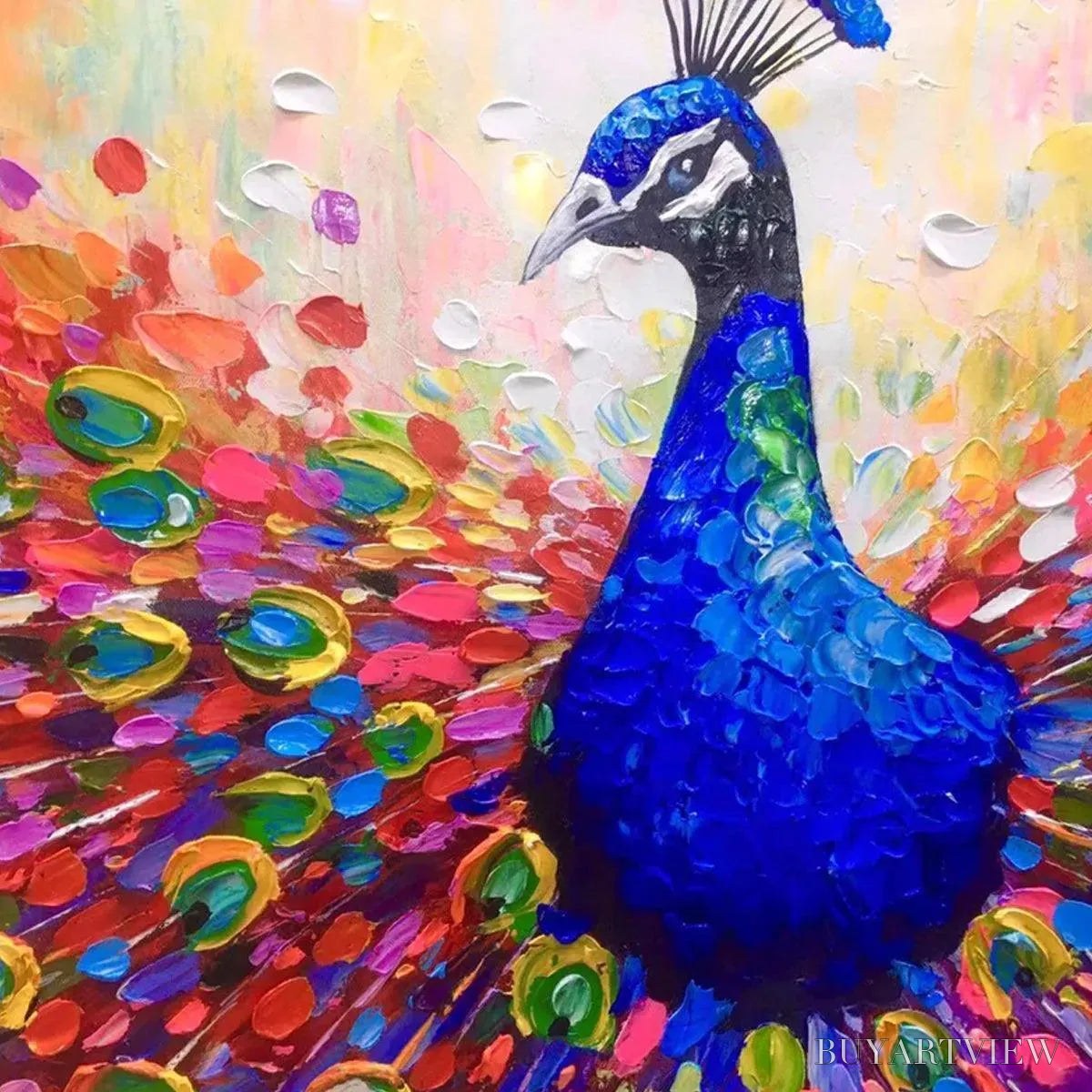 ARTOVITAS Majestic Peacock – Vibrant Peacock Painting on Canvas - image 3