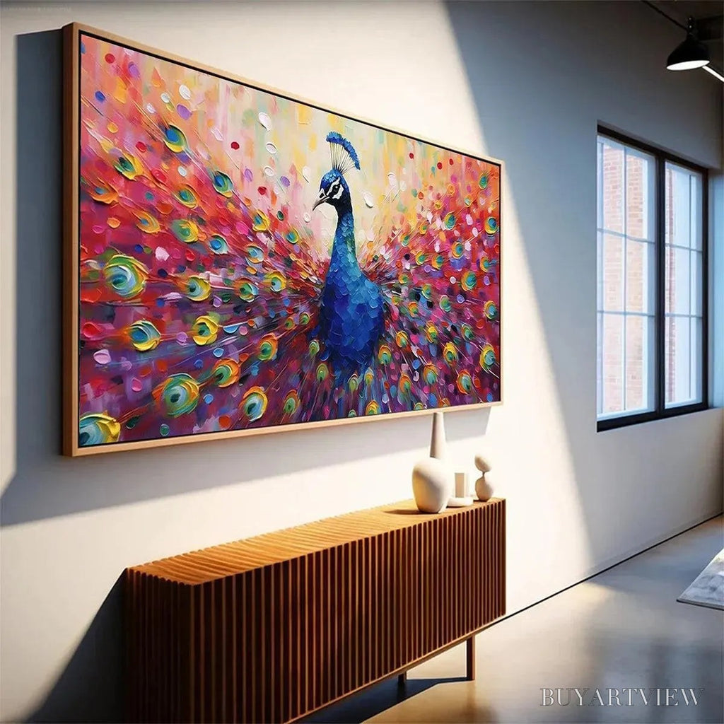 ARTOVITAS Majestic Peacock – Vibrant Peacock Painting on Canvas - image 4