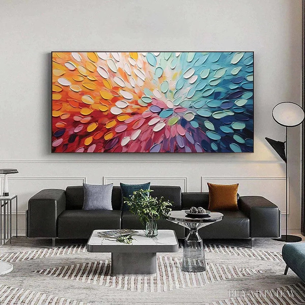 ARTOVITAS Rainbow Burst – Textured Abstract Painting in Rainbow Colors - image 2