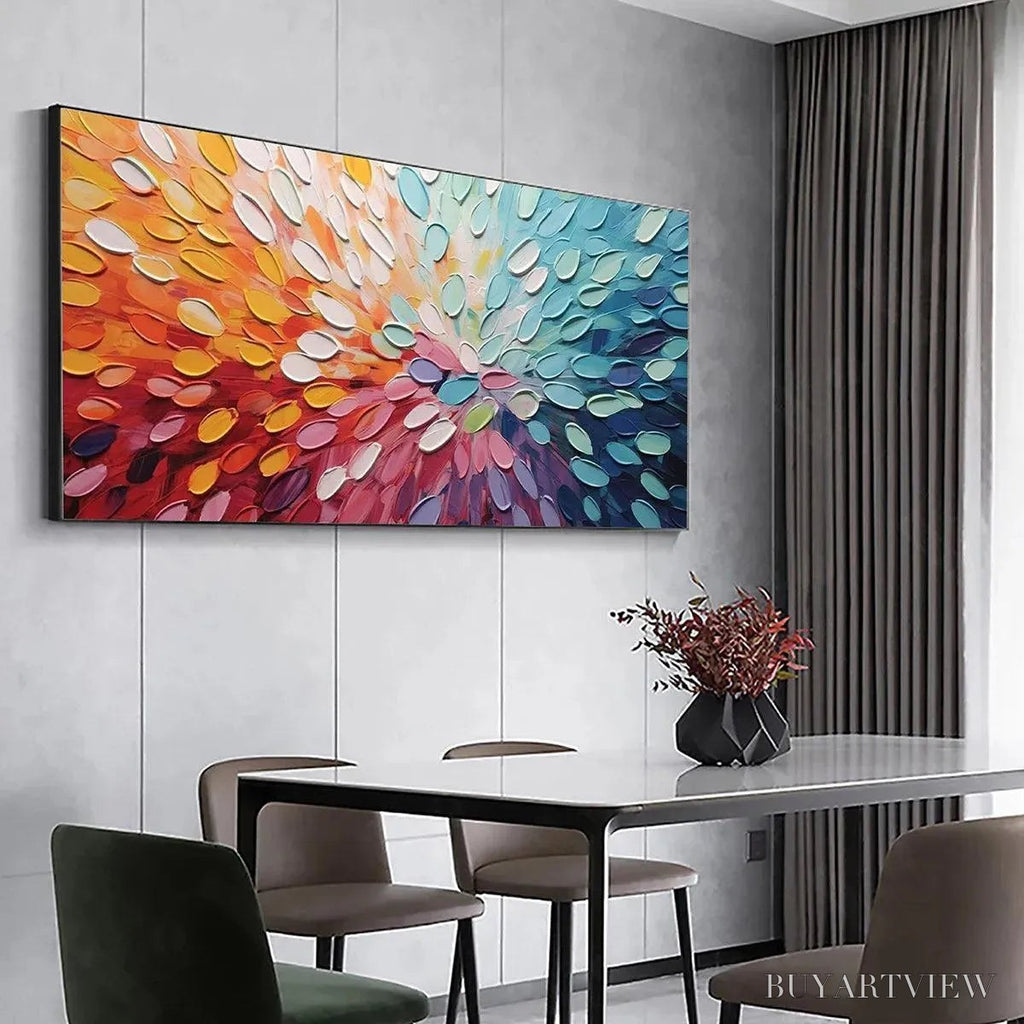 ARTOVITAS Rainbow Burst – Textured Abstract Painting in Rainbow Colors - image 6