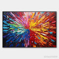 ARTOVITAS Color Explosion – Textured Impasto Abstract Painting in Rainbow Colors - image 1
