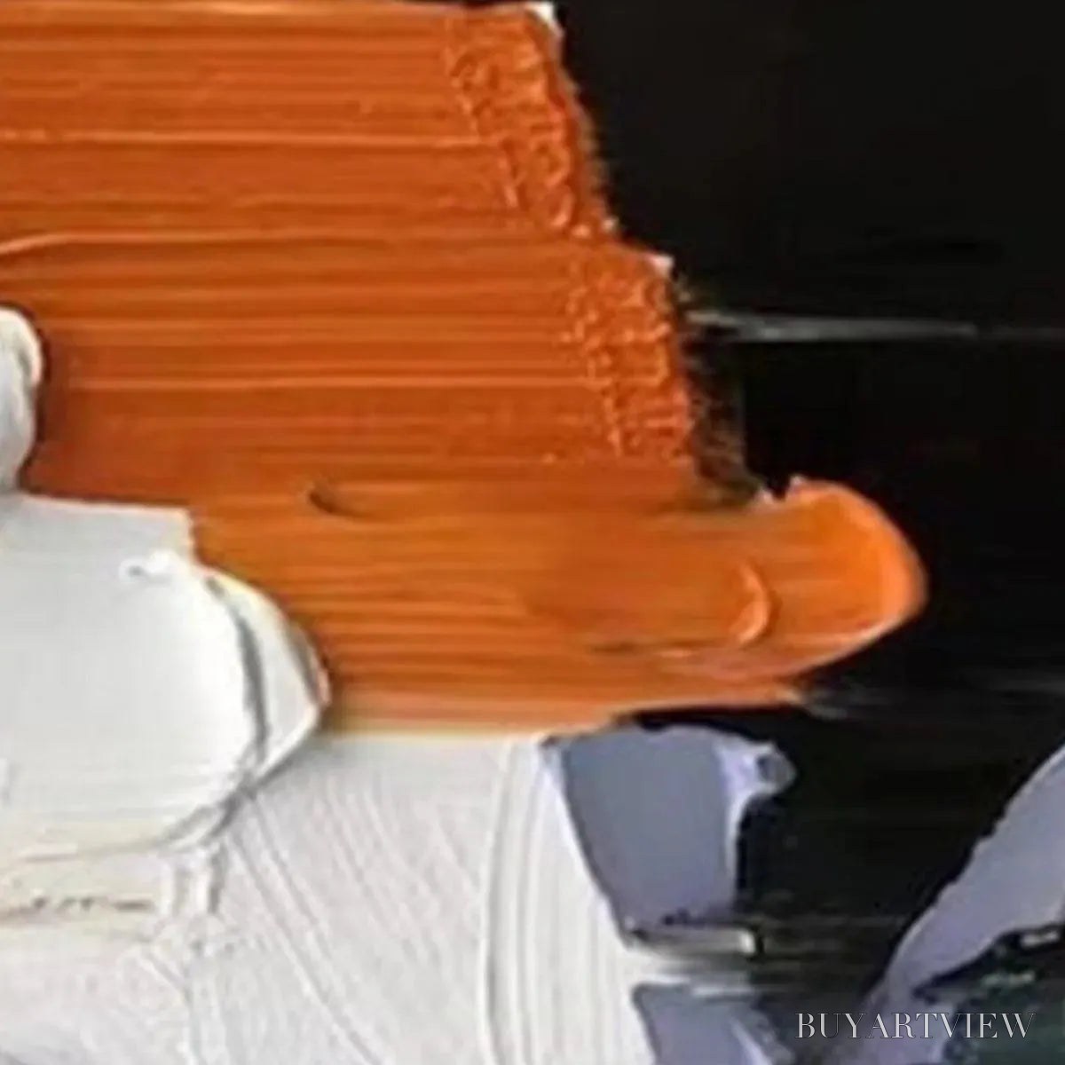 ARTOVITAS Orange Burst – Textured Abstract Painting in Orange, White, and Black - image 3
