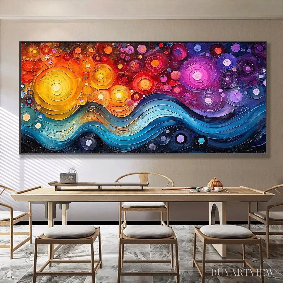 ARTOVITAS Cosmic Whirl – Colorful Abstract Swirl Painting - image 2
