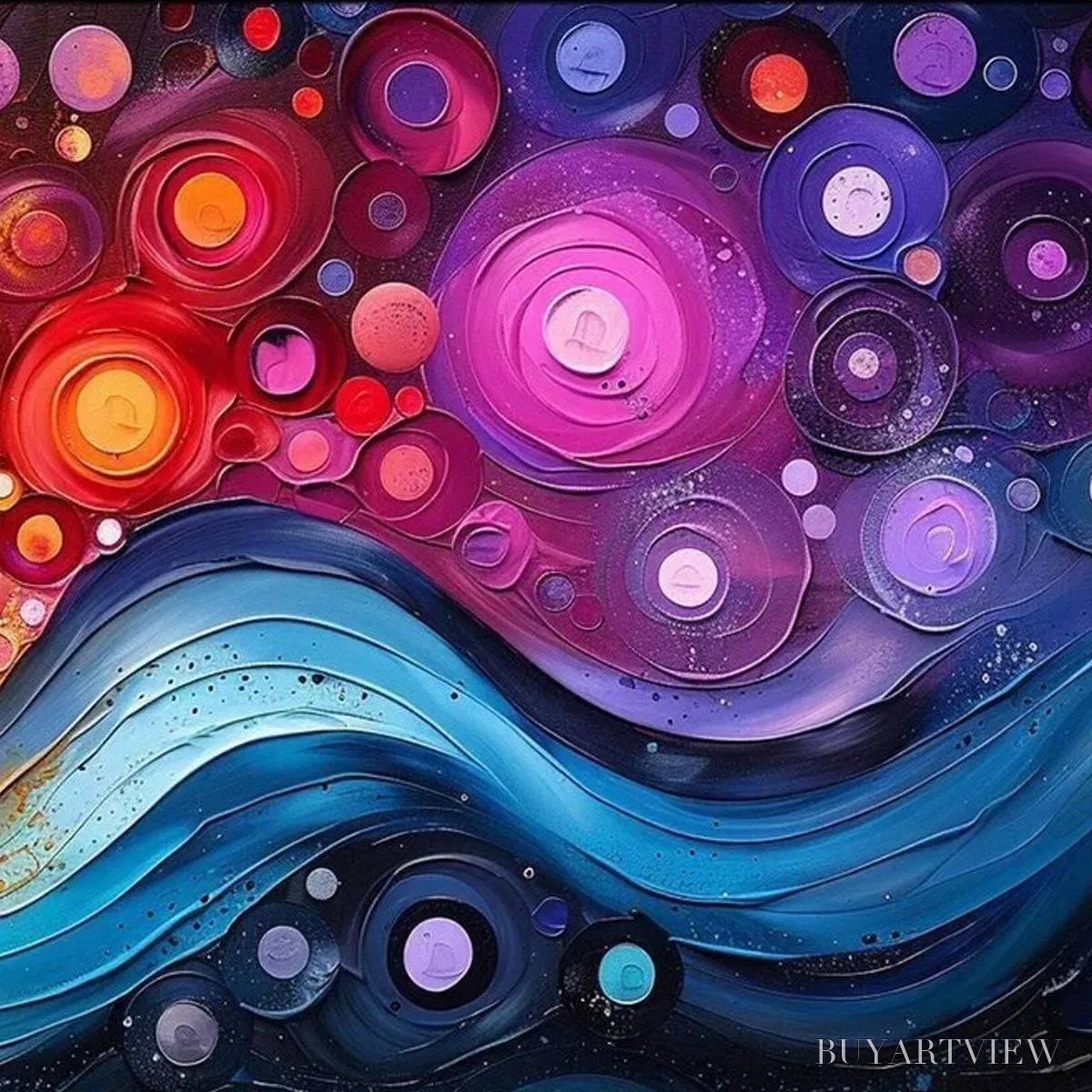 ARTOVITAS Cosmic Whirl – Colorful Abstract Swirl Painting - image 3