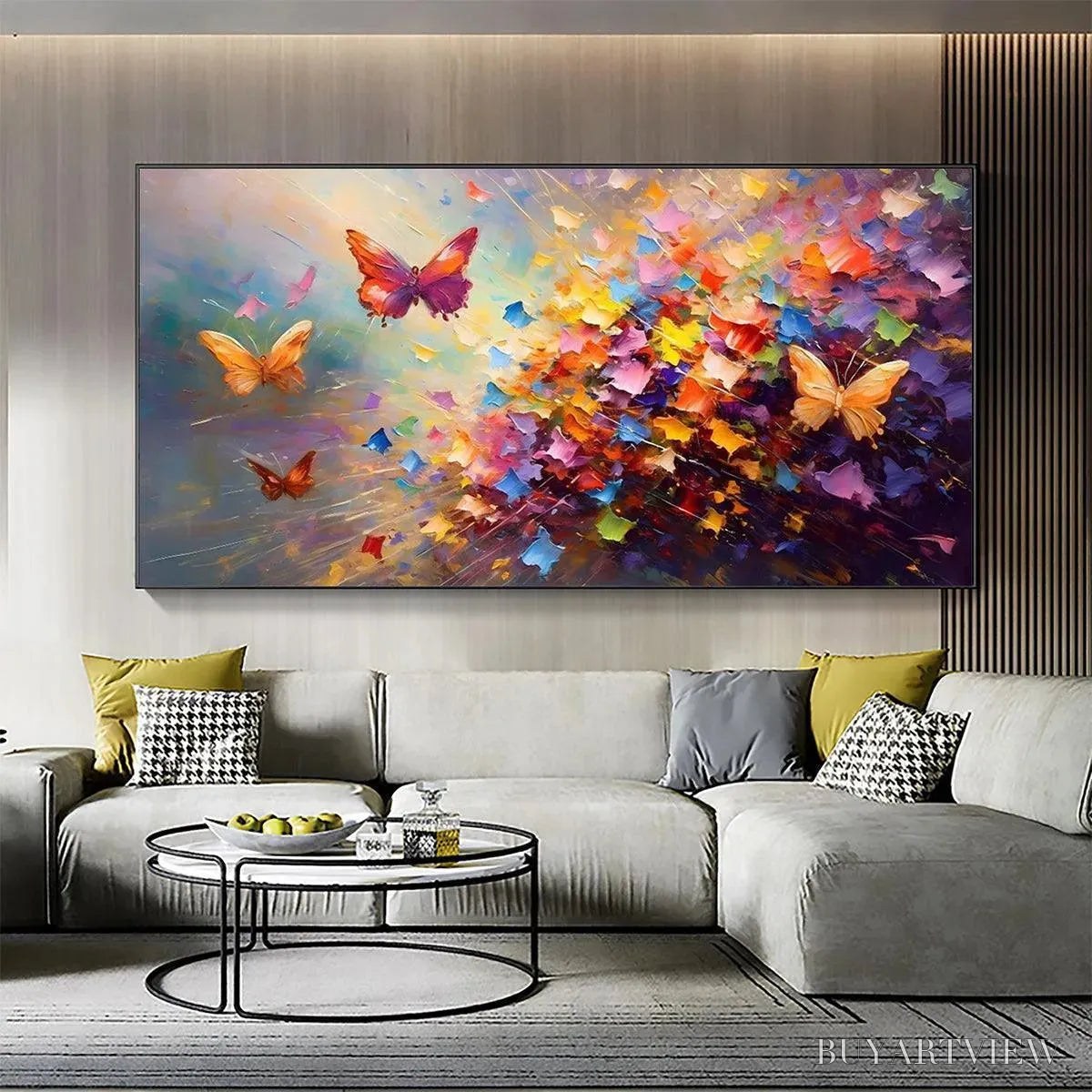 ARTOVITAS Butterfly Flight – Colorful Butterfly Painting on Canvas - image 2