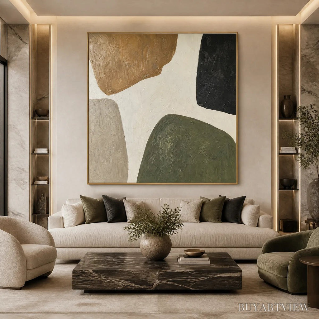ARTOVITAS Earthbound Forms – Organic Neutral Shape Abstract - image 2