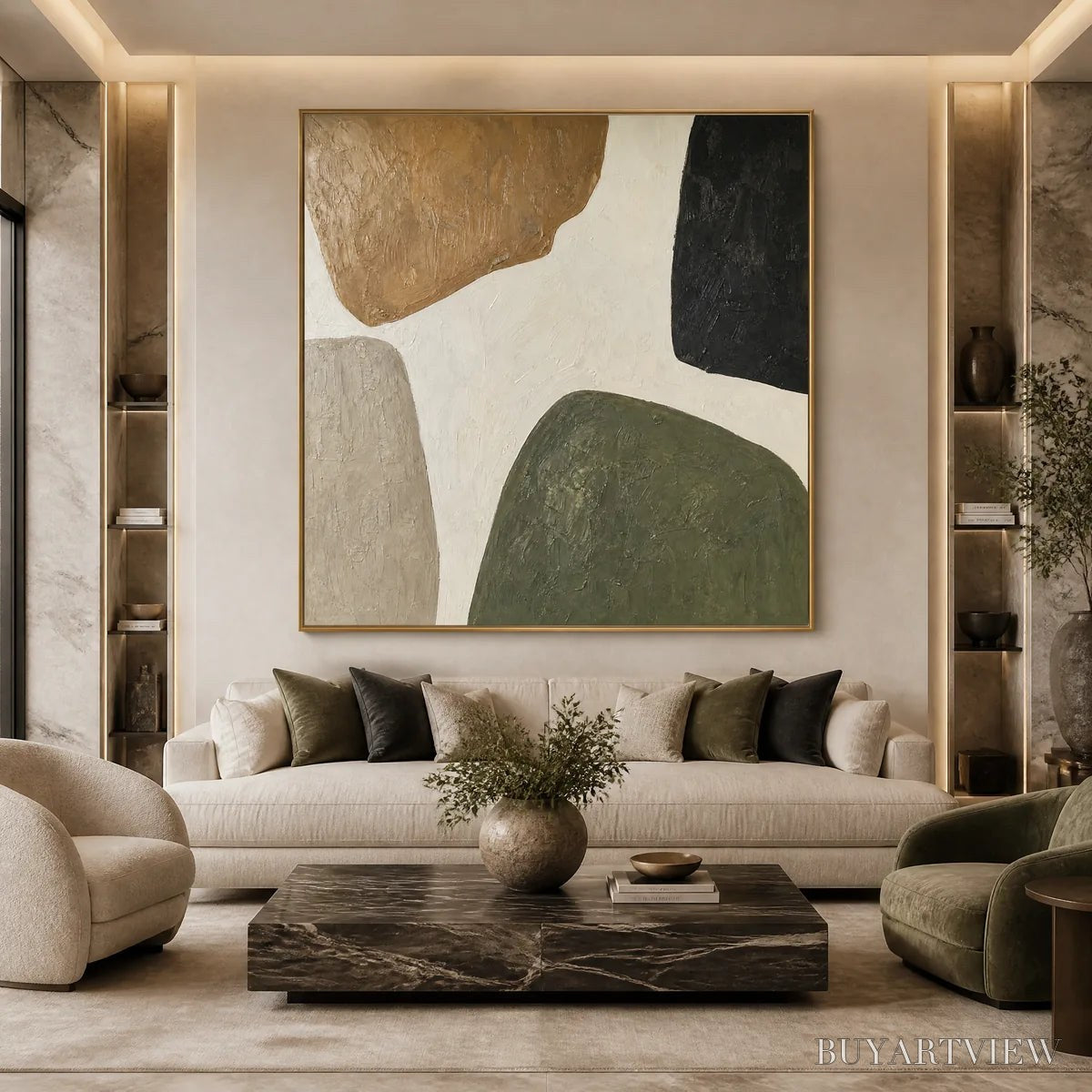 ARTOVITAS Earthbound Forms – Organic Neutral Shape Abstract - image 2