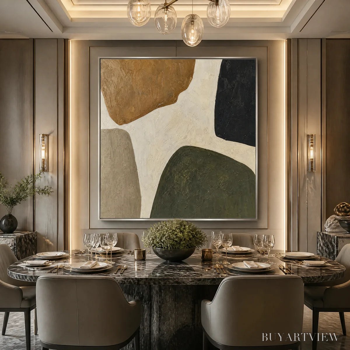 ARTOVITAS Earthbound Forms – Organic Neutral Shape Abstract - image 6