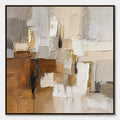 ARTOVITAS Soft Cubes – Neutral Cubist Abstract Oil Painting - image 1