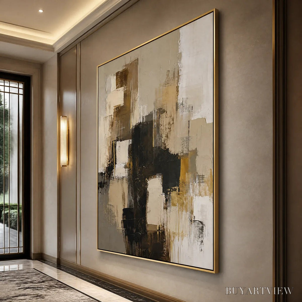 ARTOVITAS Shadow Gold – Neutral Black Gold Abstract - image 4