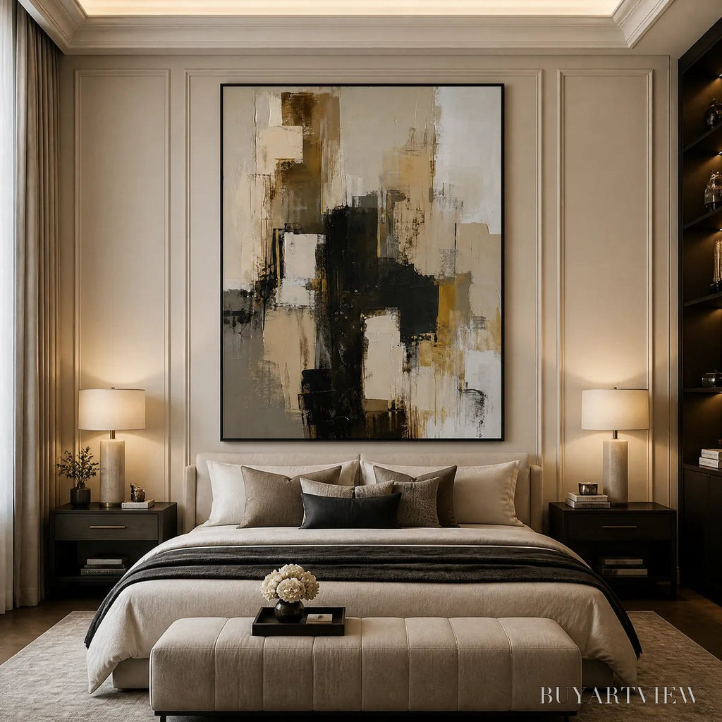 ARTOVITAS Shadow Gold – Neutral Black Gold Abstract - image 6