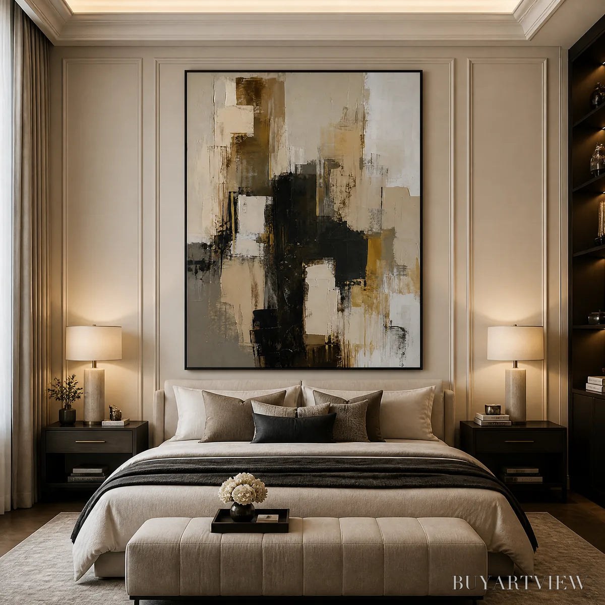 ARTOVITAS Shadow Gold – Neutral Black Gold Abstract - image 6