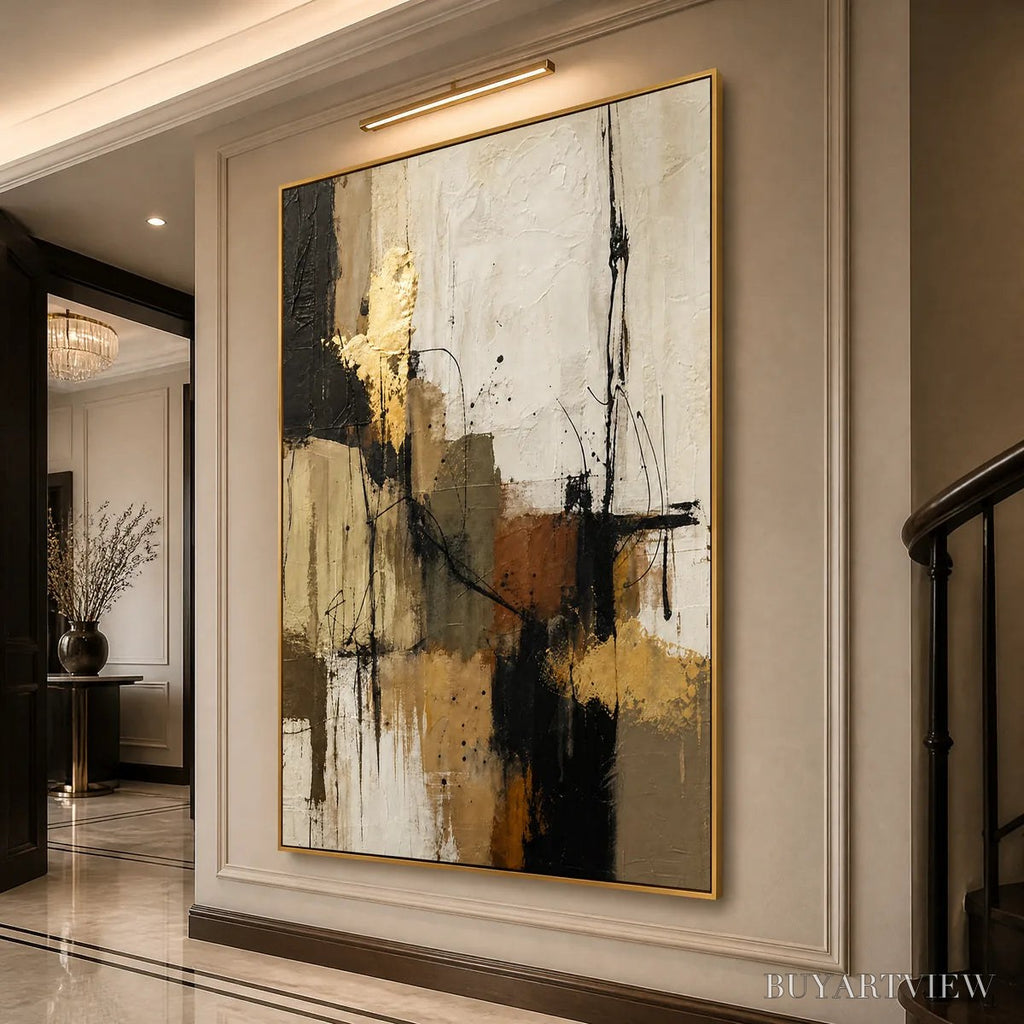 ARTOVITAS Gold Thread – Black Gold Linear Abstract - image 4