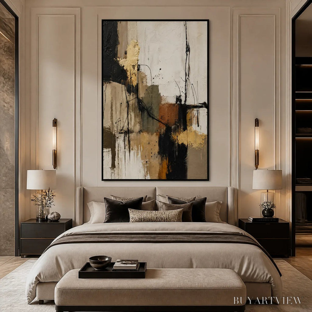 ARTOVITAS Gold Thread – Black Gold Linear Abstract - image 6